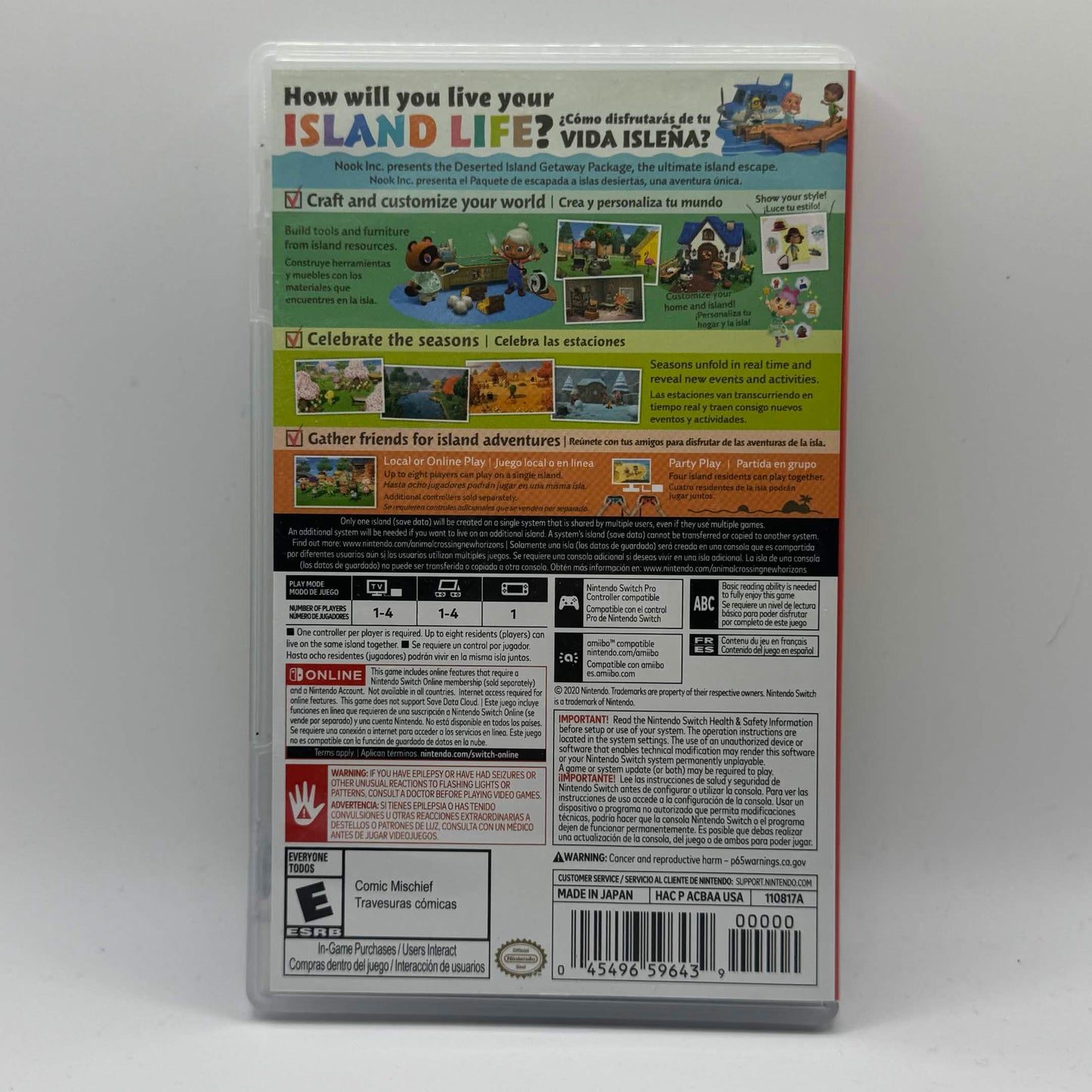 Animal Crossing: New Horizons (Nintendo Switch, 2020) Case Only