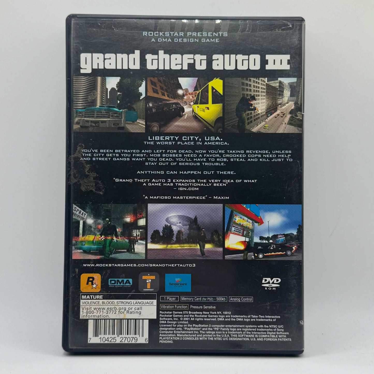 Grand Theft Auto III (Playstation 2, 2001) Case & Poster Only