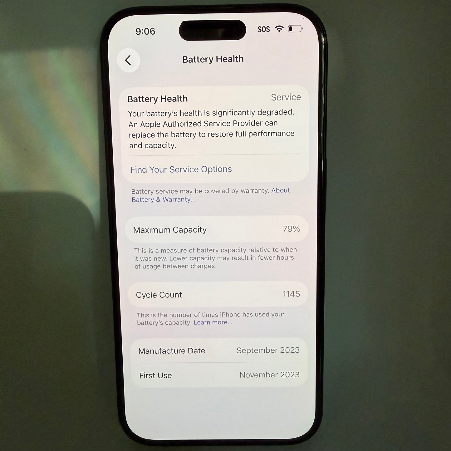 Broken Unlocked iPhone 15 Pro 256GB MTQR3LL/A READ