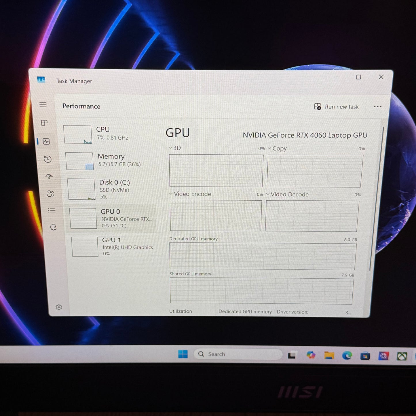 MSI Katana 15 B13VFK 15.6" i7-13620H 16GB RAM 1TB SSD NVIDIA RTX 4060 Laptop