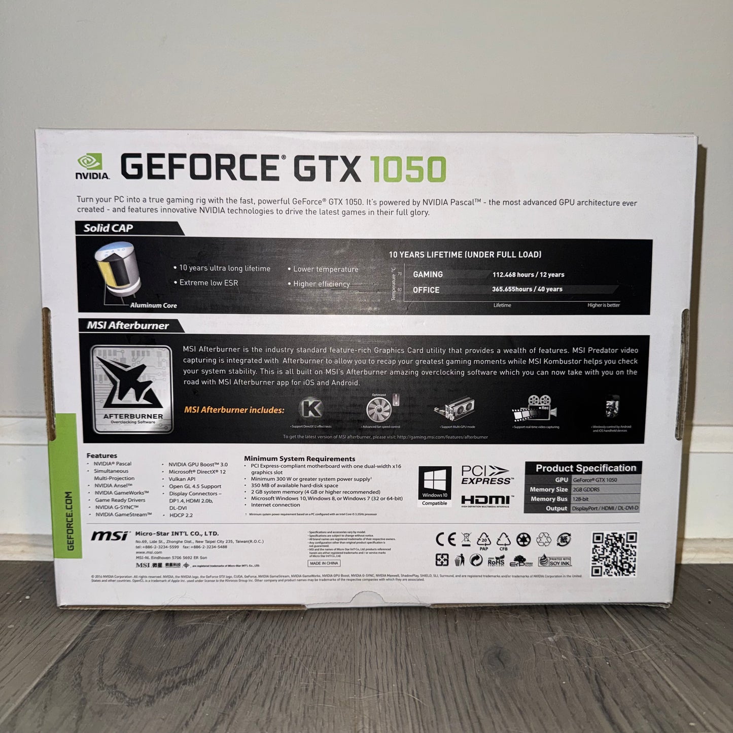New MSI GeForce GTX 1050 2GB GDDR5