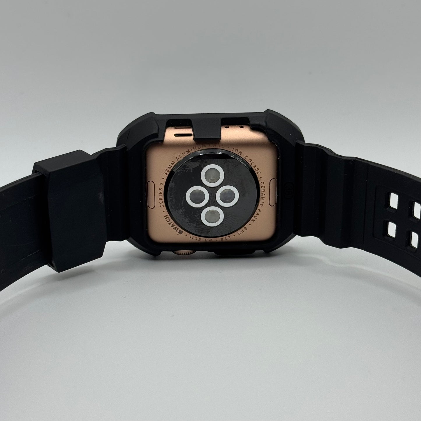 Unlocked Apple Watch Series 3 38MM Gold Aluminum Black Sport Band