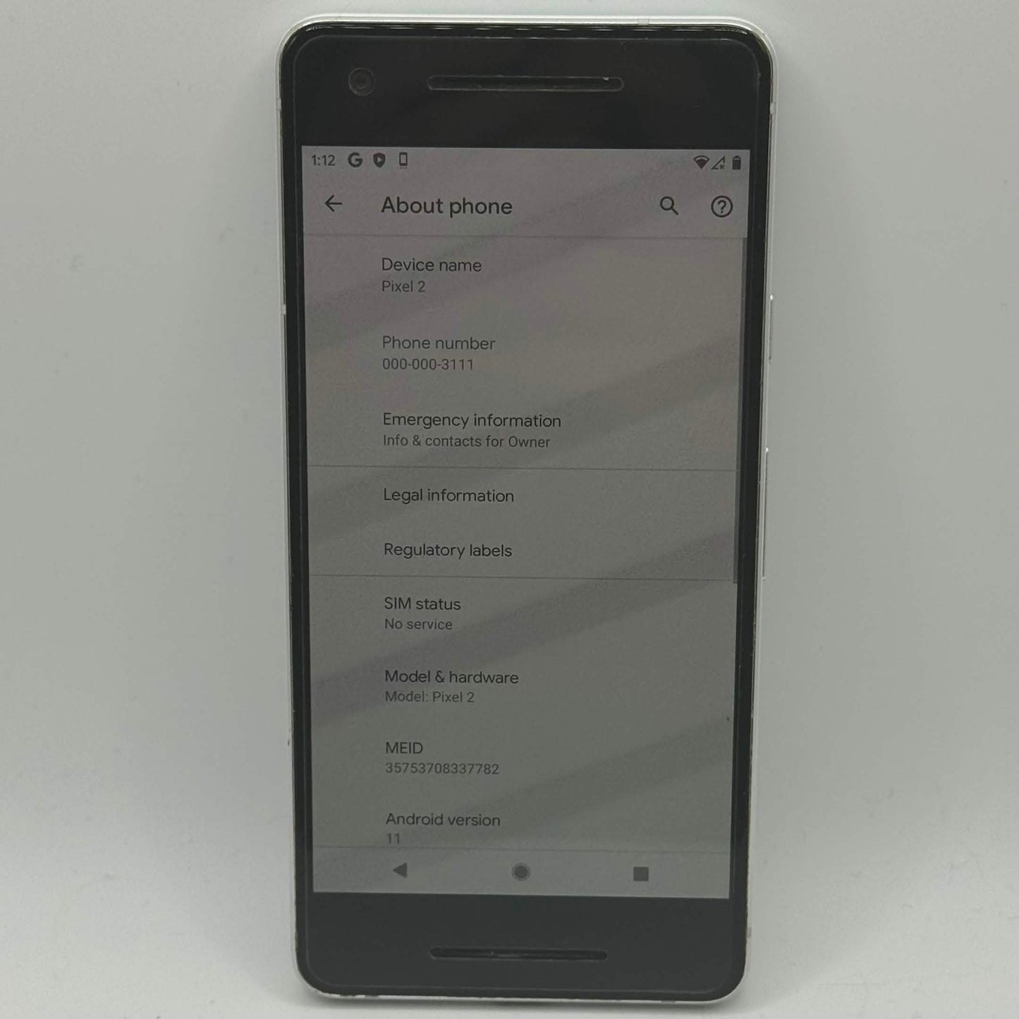 Unlocked Google Pixel 2 128GB White G011A (READ)